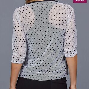 Denise Cronwall Activewear Sheer White Top